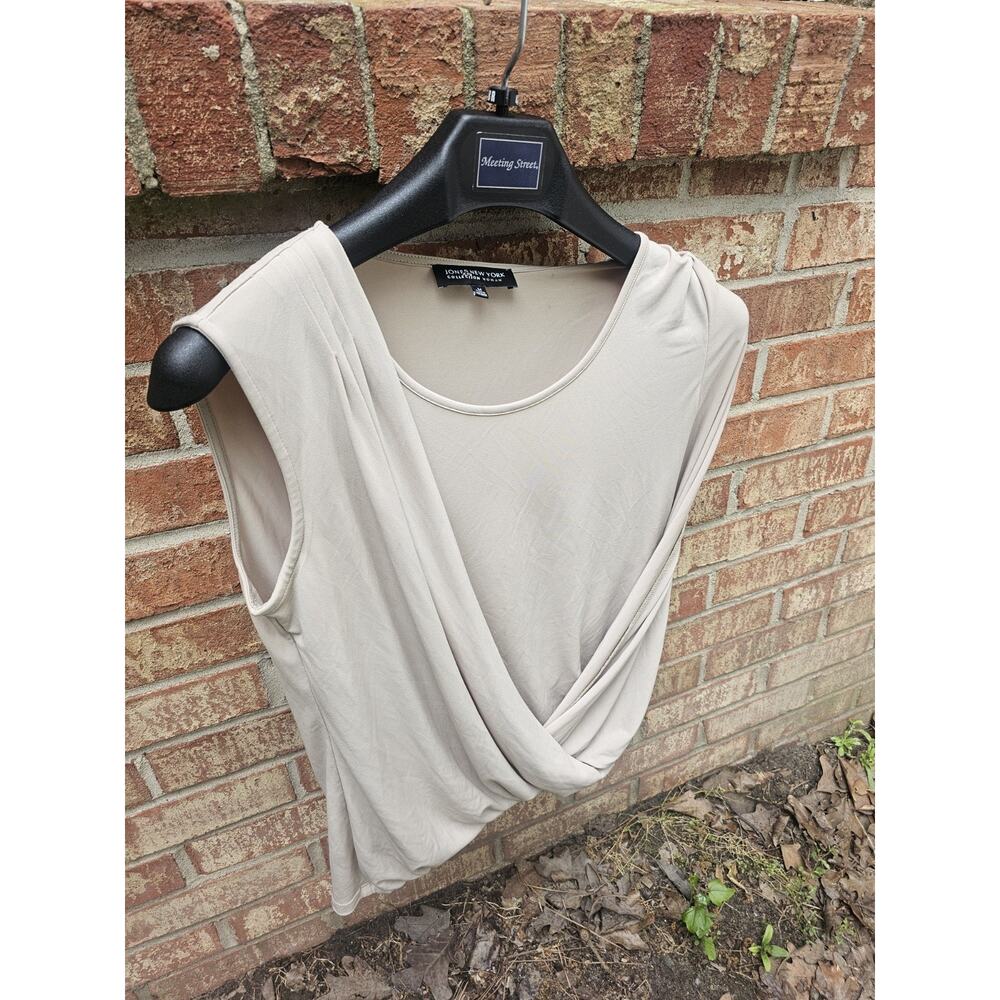 Size M Draped Surplice Front Sleeveless Shell Blouse Professional Office Career
